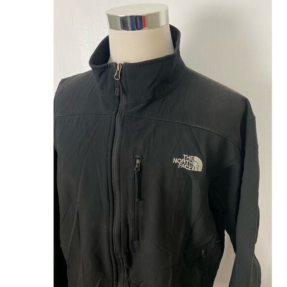 Men The North Face black softshell zip-up performance jacket coat, XL - Picture 2 of 5